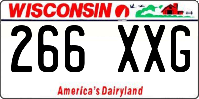WI license plate 266XXG
