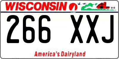 WI license plate 266XXJ