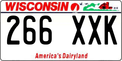 WI license plate 266XXK