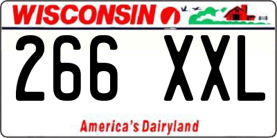 WI license plate 266XXL