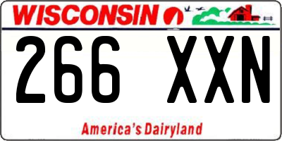 WI license plate 266XXN