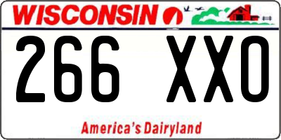 WI license plate 266XXO