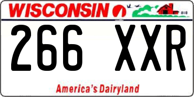 WI license plate 266XXR
