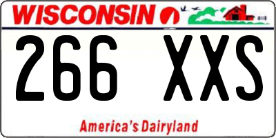 WI license plate 266XXS