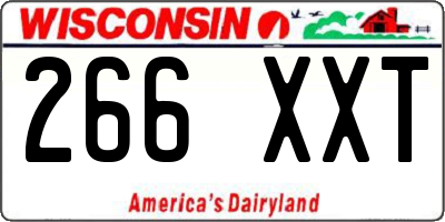 WI license plate 266XXT