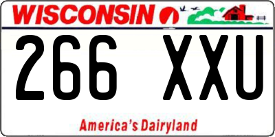 WI license plate 266XXU