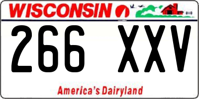 WI license plate 266XXV