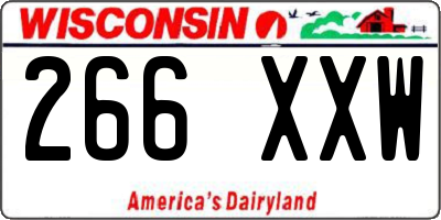 WI license plate 266XXW