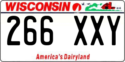 WI license plate 266XXY