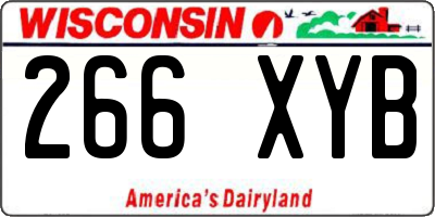WI license plate 266XYB