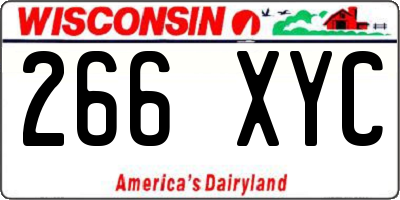 WI license plate 266XYC