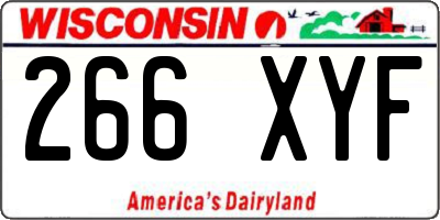 WI license plate 266XYF