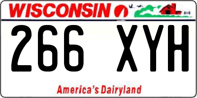 WI license plate 266XYH