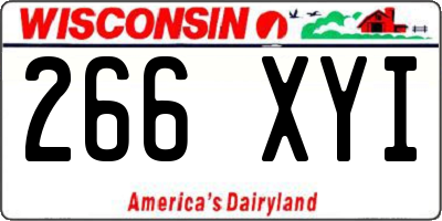 WI license plate 266XYI