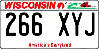WI license plate 266XYJ