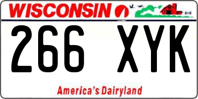 WI license plate 266XYK