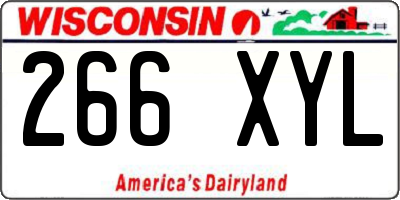 WI license plate 266XYL
