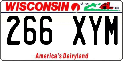 WI license plate 266XYM
