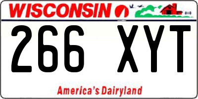 WI license plate 266XYT