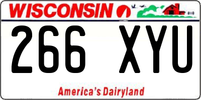 WI license plate 266XYU