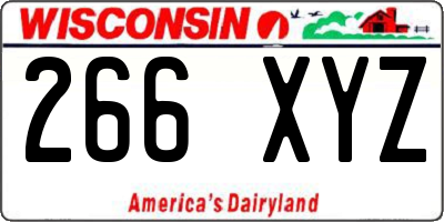 WI license plate 266XYZ