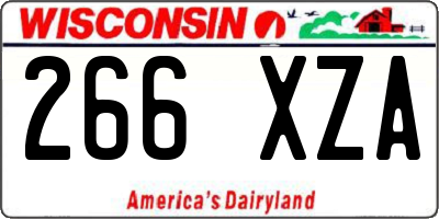 WI license plate 266XZA