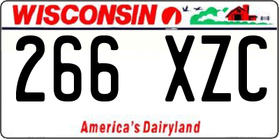 WI license plate 266XZC