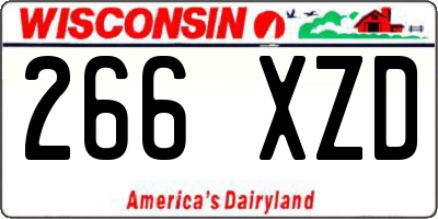 WI license plate 266XZD