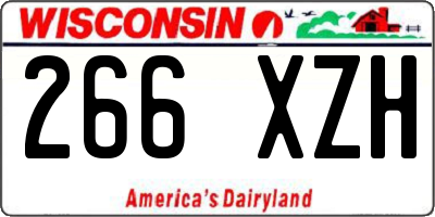 WI license plate 266XZH