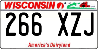 WI license plate 266XZJ