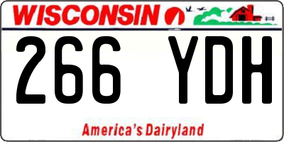WI license plate 266YDH