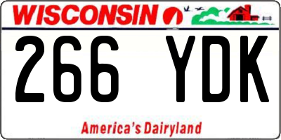 WI license plate 266YDK