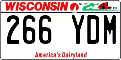 WI license plate 266YDM
