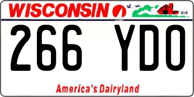 WI license plate 266YDO