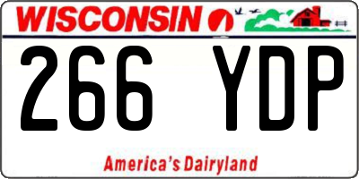 WI license plate 266YDP