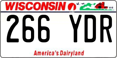 WI license plate 266YDR