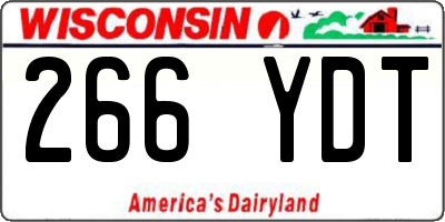 WI license plate 266YDT
