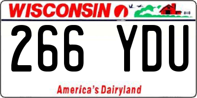 WI license plate 266YDU
