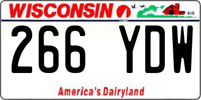 WI license plate 266YDW
