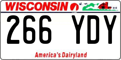 WI license plate 266YDY