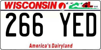 WI license plate 266YED