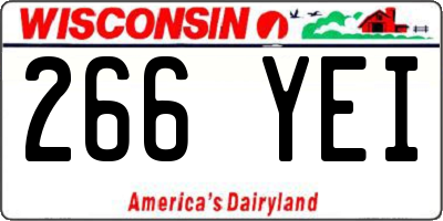 WI license plate 266YEI