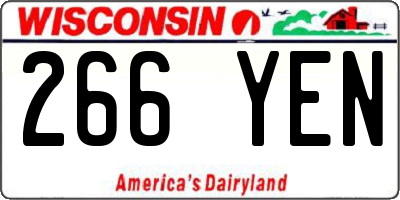 WI license plate 266YEN