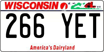 WI license plate 266YET