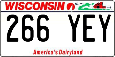 WI license plate 266YEY