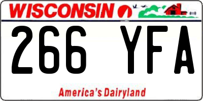WI license plate 266YFA