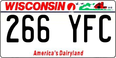 WI license plate 266YFC