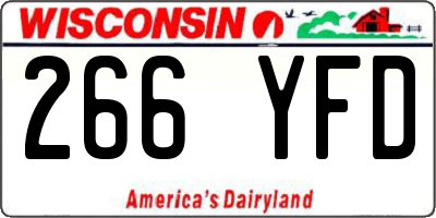 WI license plate 266YFD