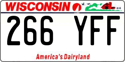WI license plate 266YFF
