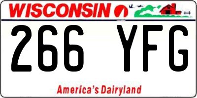 WI license plate 266YFG